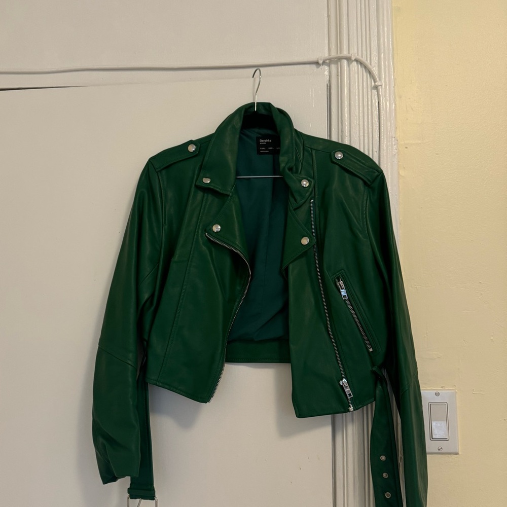 Berksha Green Leather Jacket